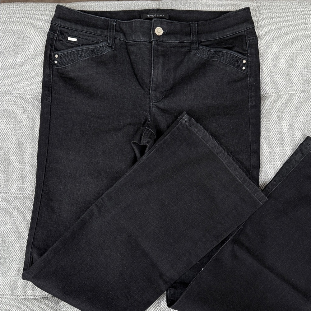 White House Black Market Women's Black Flare Jeans